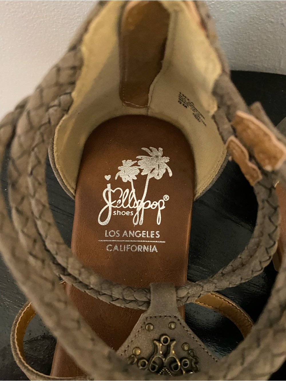 Jellypop Inza Boho Gladiator Sandals Size 8 Taupe Braided Festival Shoes - Picture 2 of 7